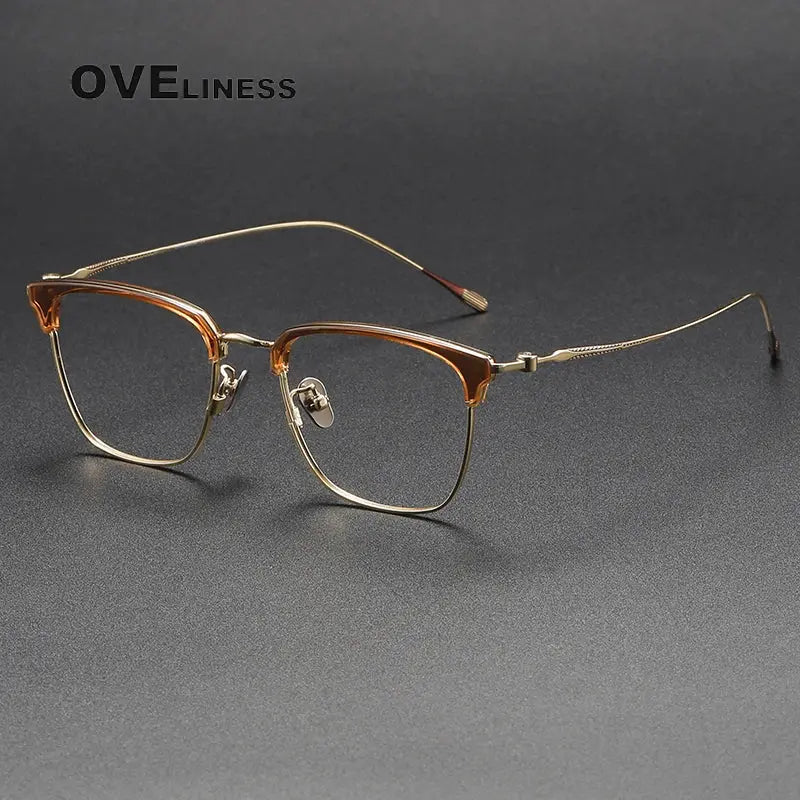 Unisex Square Full Rim Titanium Prescription Glasses 380899 — view 7 | Rx Spectacle