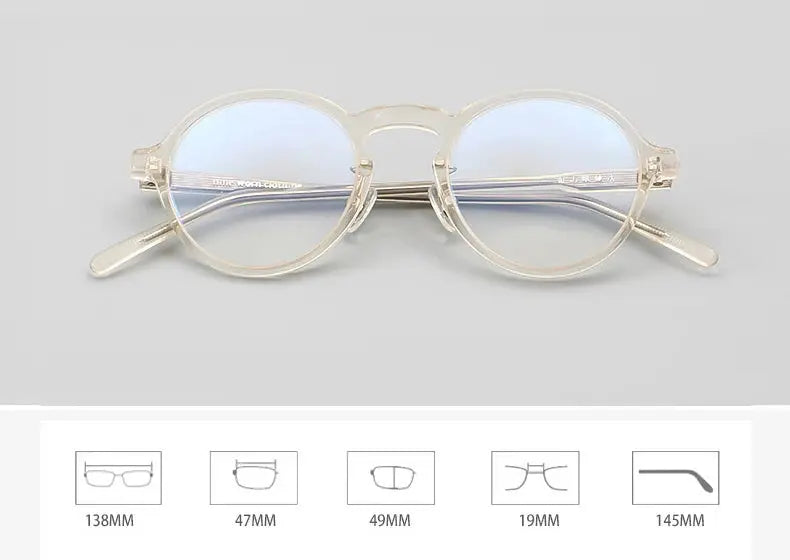 Unisex Round Full Rim Acetate Prescription Glasses 13847 — view 7 | Rx Spectacle