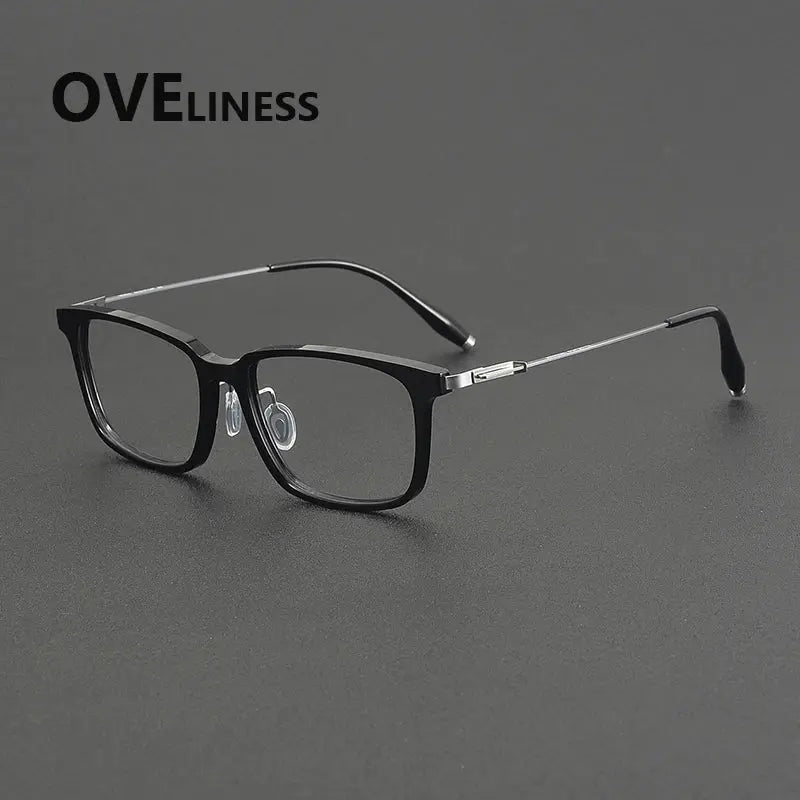 Unisex Square Full Rim Titanium Prescription Glasses 202510 — view 7 | Rx Spectacle