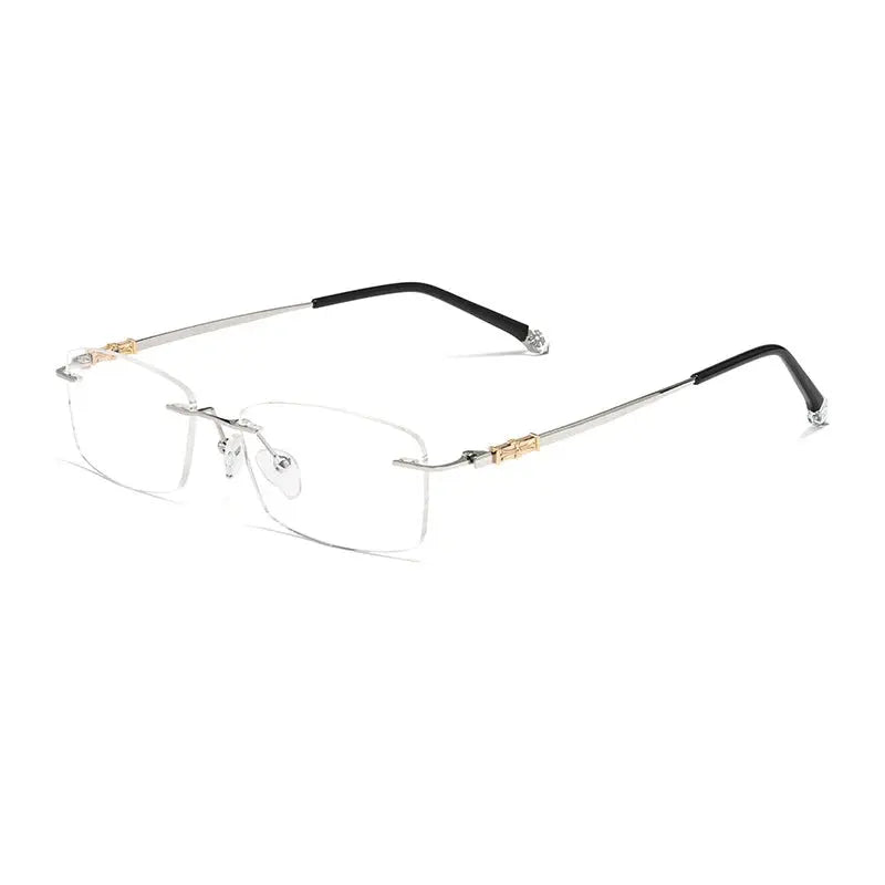Women's Oval Rimless Alloy Prescription Glasses 98607 — view 6 | Rx Spectacle