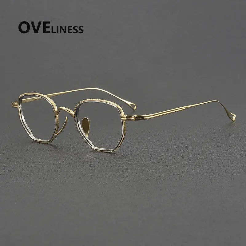 Unisex Square Full Rim Titanium Prescription Glasses 641235 — view 7 | Rx Spectacle
