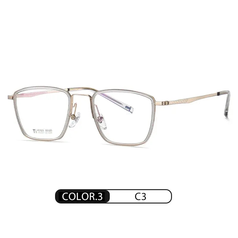 Women's Polygon Full Rim Titanium Prescription Glasses 92323 — view 5 | Rx Spectacle