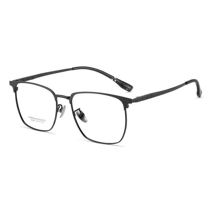 Men's Square Full Rim Titanium Prescription Glasses 351809 — view 6 | Rx Spectacle