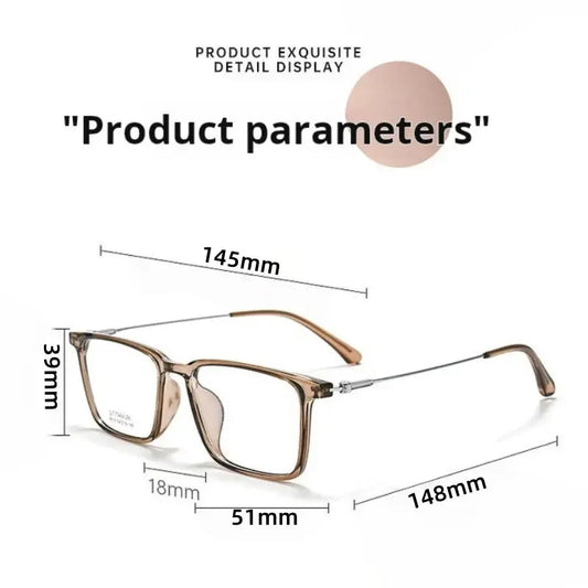 Unisex Square Full Rim Titanium Prescription Glasses 78518 — view 2 | Rx Spectacle
