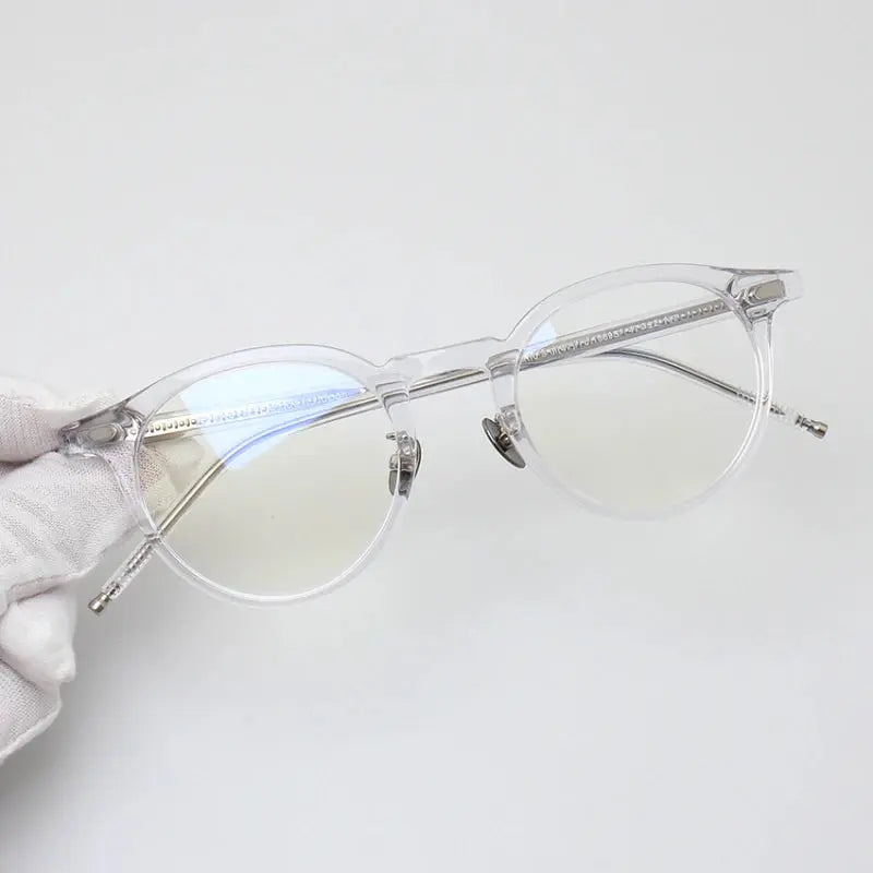 Unisex Round Full Rim Acetate Prescription Glasses 91443 — view 6 | Rx Spectacle