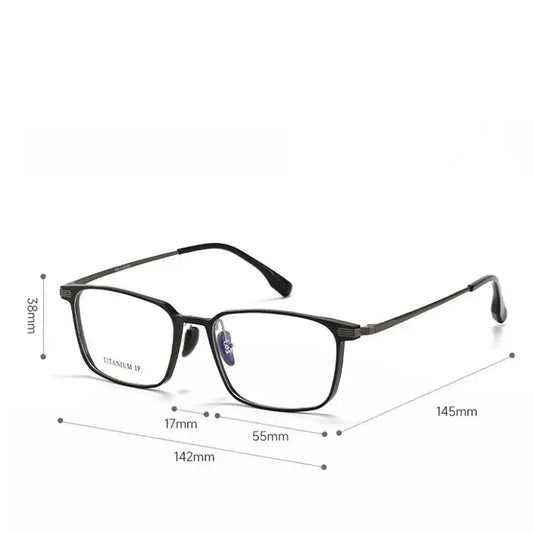 Unisex Square Full Rim Titanium Prescription Glasses 720265 — view 2 | Rx Spectacle
