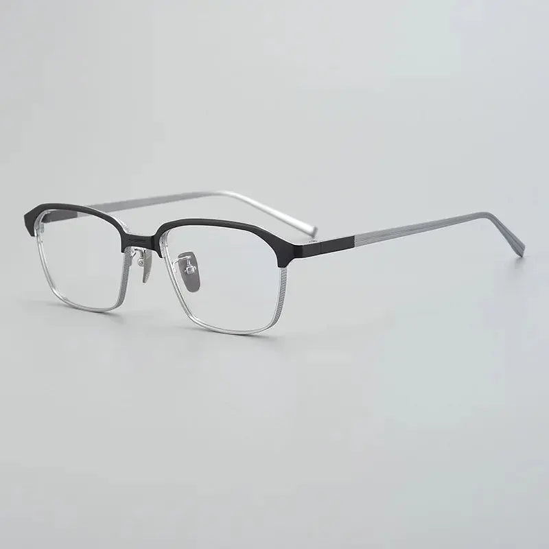 Unisex Square Full Rim Titanium Oversized Prescription Glasses 392024 — view 7 | Rx Spectacle