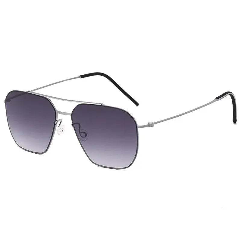 Women's Square Full Rim Titanium Double Bridge Prescription Glasses 398804 — view 7 | Rx Spectacle