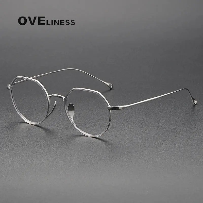 Unisex Round Full Rim Titanium Flat Top Prescription Glasses O7310 — view 9 | Rx Spectacle