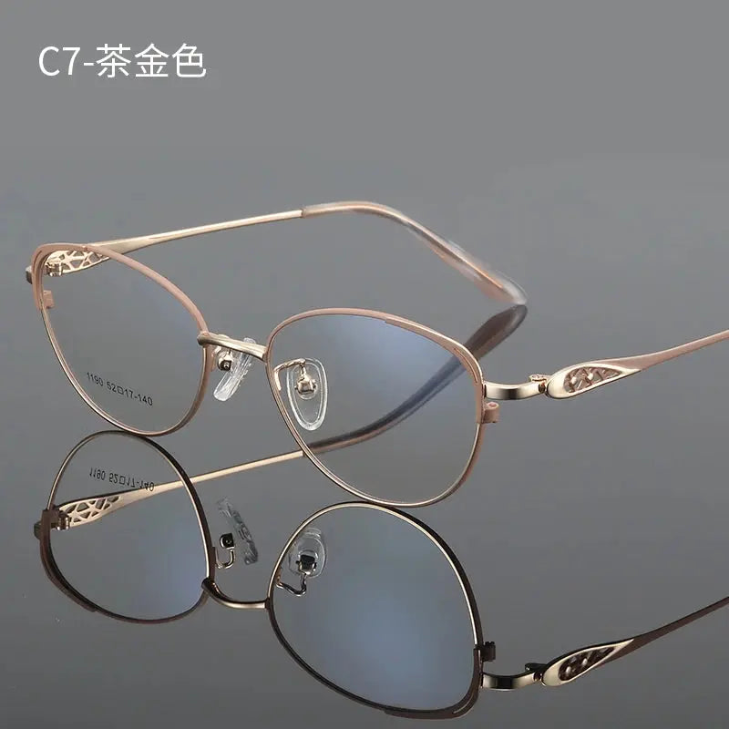 Women's Cat Eye Full Rim Titanium Prescription Glasses 661190 — view 8 | Rx Spectacle