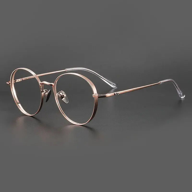 Unisex Round Full Rim Titanium Prescription Glasses 30001 — view 6 | Rx Spectacle