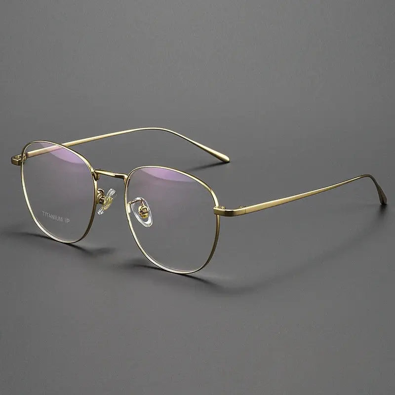 Unisex Square Full Rim Titanium Prescription Glasses Y01052 — view 9 | Rx Spectacle
