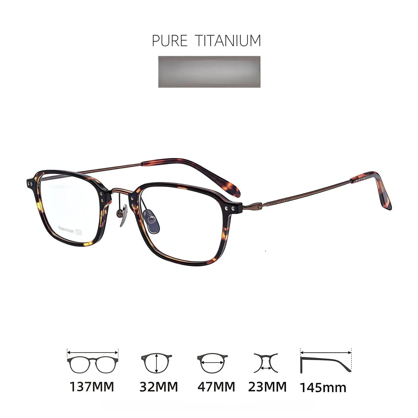 Women's Polygon Full Rim Titanium Prescription Glasses 72360 — view 8 | Rx Spectacle