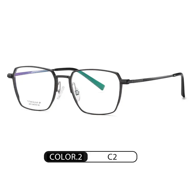 Unisex Polygon Full Rim Titanium Prescription Glasses 772013 — view 5 | Rx Spectacle