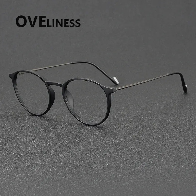 Women's Round Full Rim Titanium Prescription Glasses 72347 — view 8 | Rx Spectacle