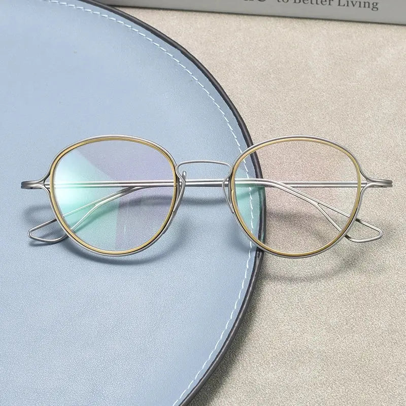 Unisex Round Full Rim Titanium Prescription Glasses 59100 — view 6 | Rx Spectacle