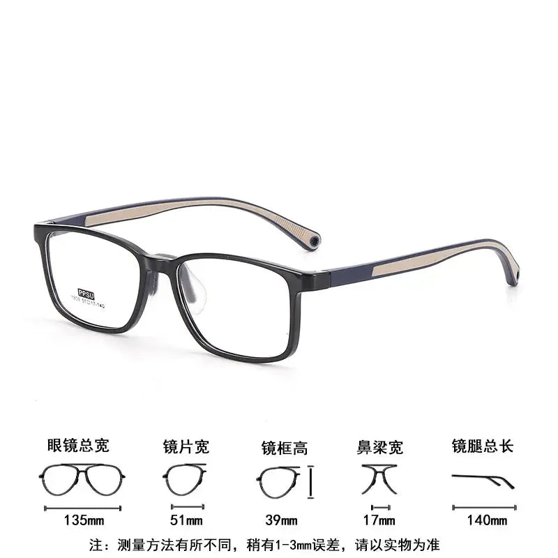 Unisex Square Full Rim TR90 Prescription Glasses 18094 — view 8 | Rx Spectacle