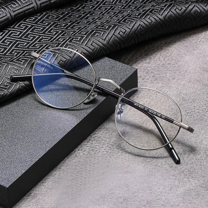 Women's Oval Full Rim Titanium Prescription Glasses 482214 — view 8 | Rx Spectacle