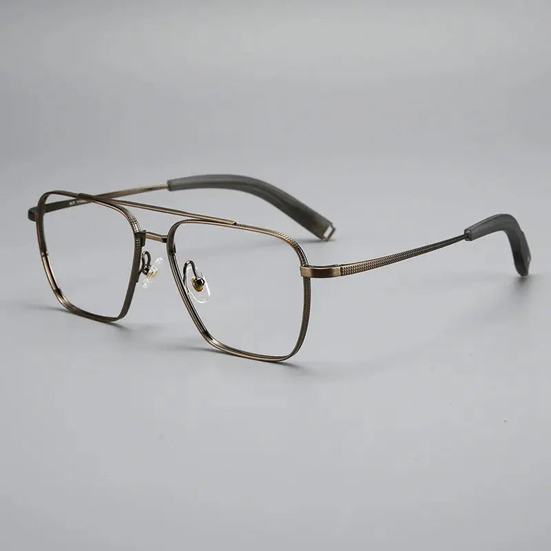 Men's Square Full Rim Titanium Double Bridge Prescription Glasses 365004 — view 6 | Rx Spectacle