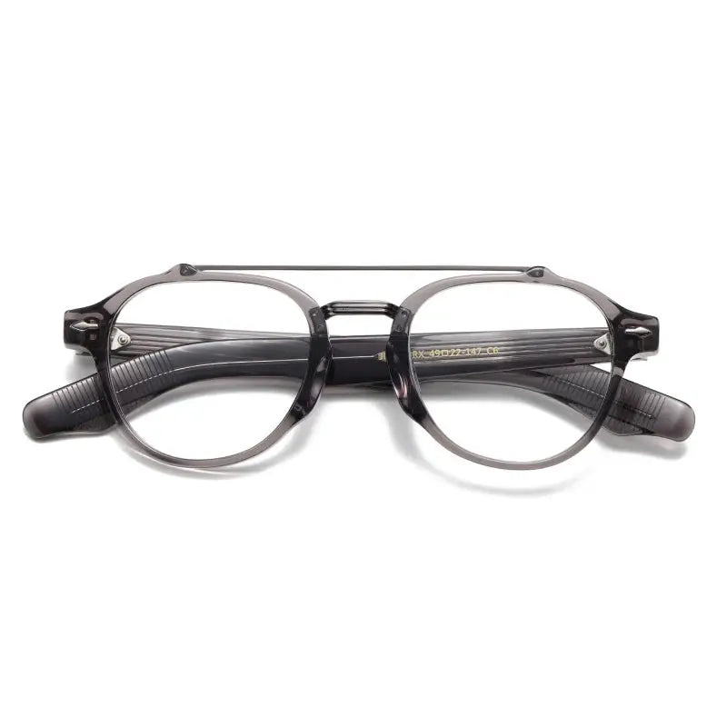 Unisex Oval Full Rim Acetate Double Bridge Prescription Glasses 63468 — view 8 | Rx Spectacle
