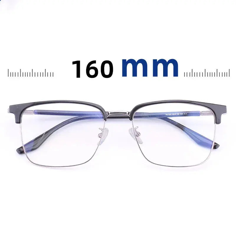 Men's Square Full Rim Titanium Oversized Prescription Glasses 952102 — view 6 | Rx Spectacle
