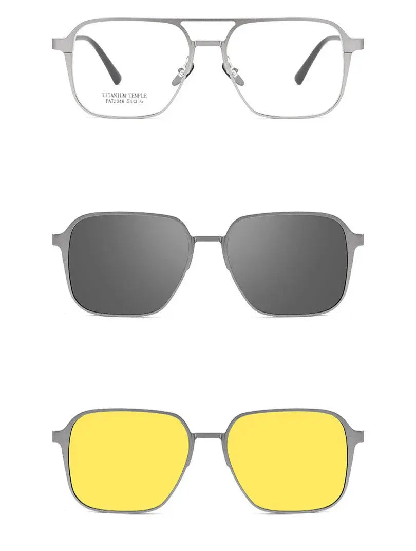 Unisex Square Full Rim Titanium Prescription Glasses 372046 — view 4 | Rx Spectacle