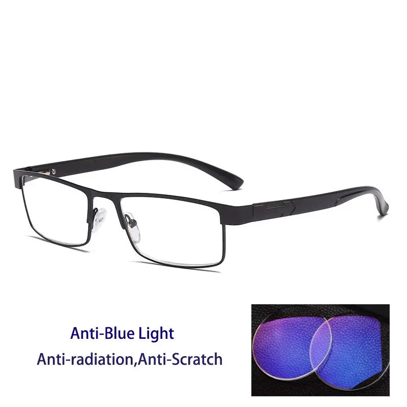Men's Square Full Rim Alloy Prescription Glasses 974070 — view 4 | Rx Spectacle