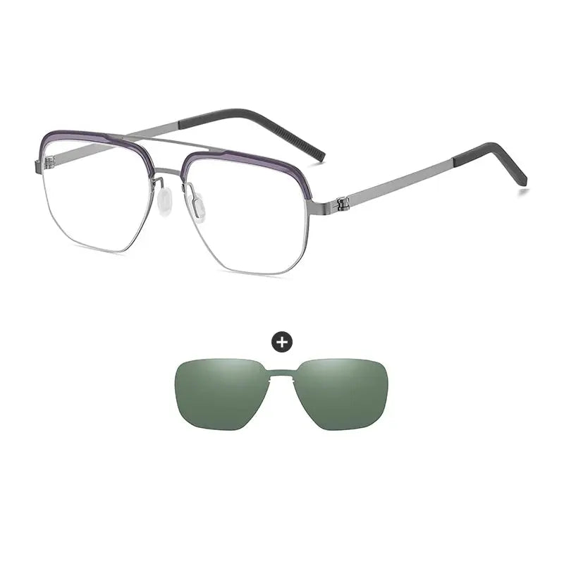 Men's Oval Full Rim Stainless Steel Prescription Glasses 790429 — view 7 | Rx Spectacle