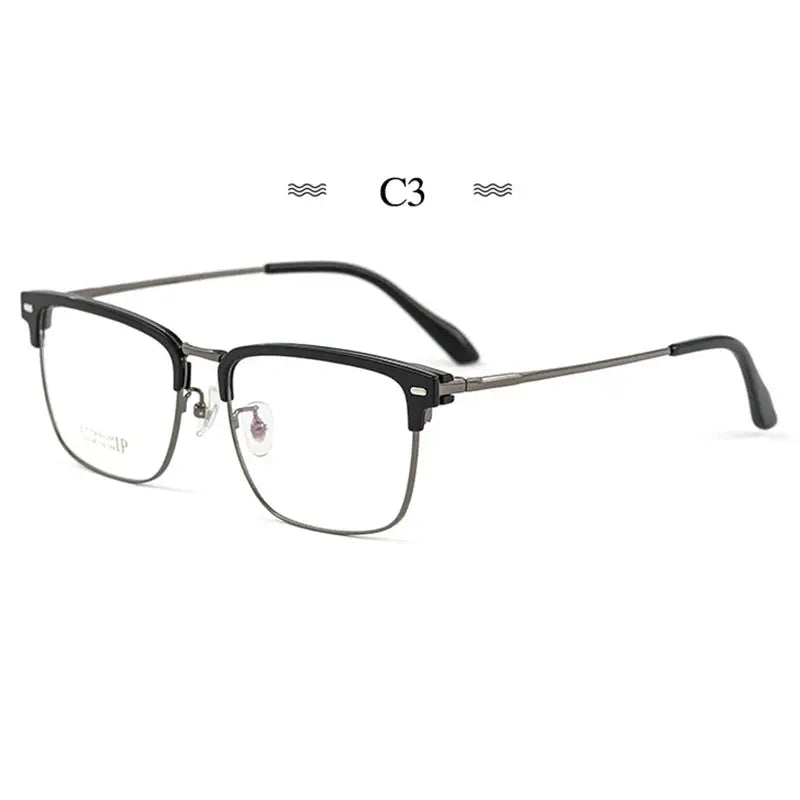 Men's Square Full Rim Titanium Prescription Glasses 232044 — view 6 | Rx Spectacle