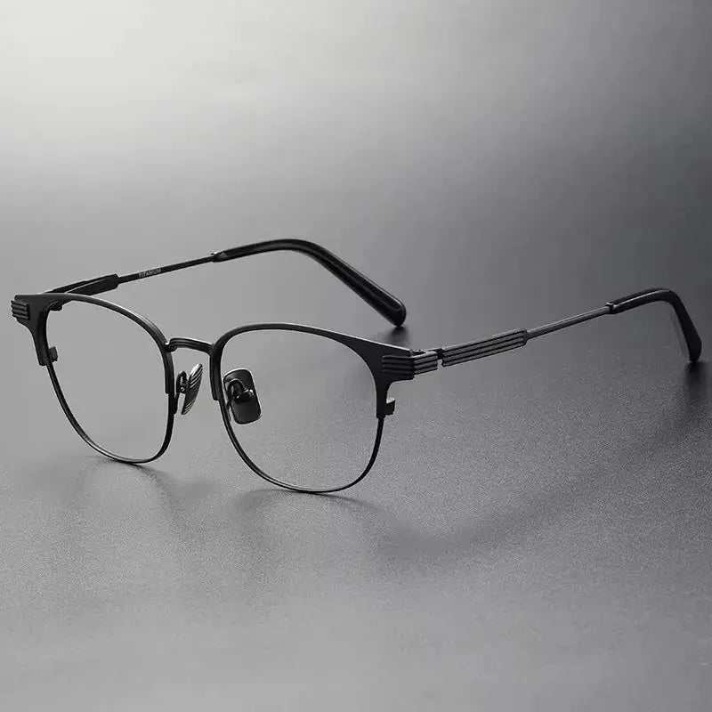 Unisex Browline Full Rim Titanium Prescription Glasses 369193 — view 7 | Rx Spectacle