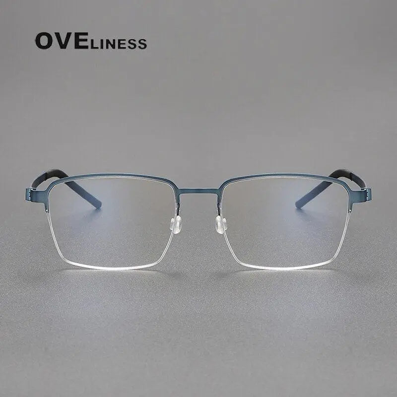Unisex Square Full Rim Titanium Prescription Glasses 7426 — view 12 | Rx Spectacle
