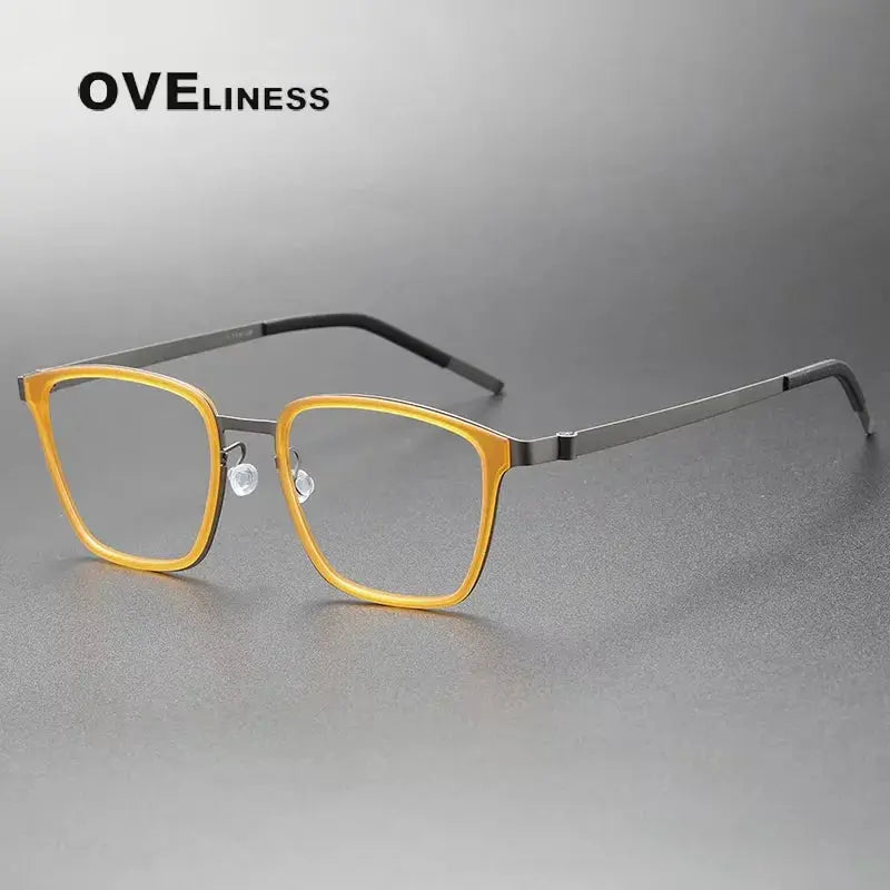 Unisex Square Full Rim Titanium Oversized Prescription Glasses 599749 — view 8 | Rx Spectacle