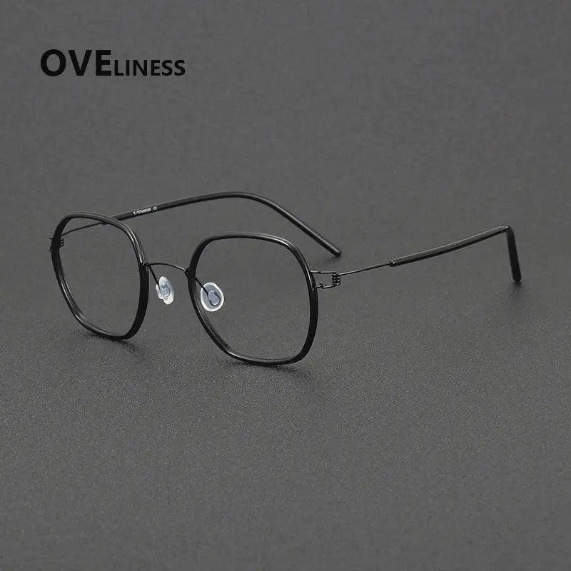 Women's Square Full Rim Titanium Prescription Glasses 381052 — view 6 | Rx Spectacle