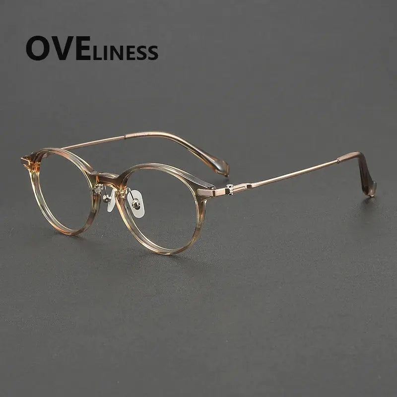 Unisex Round Full Rim Titanium Prescription Glasses 90010 — view 7 | Rx Spectacle