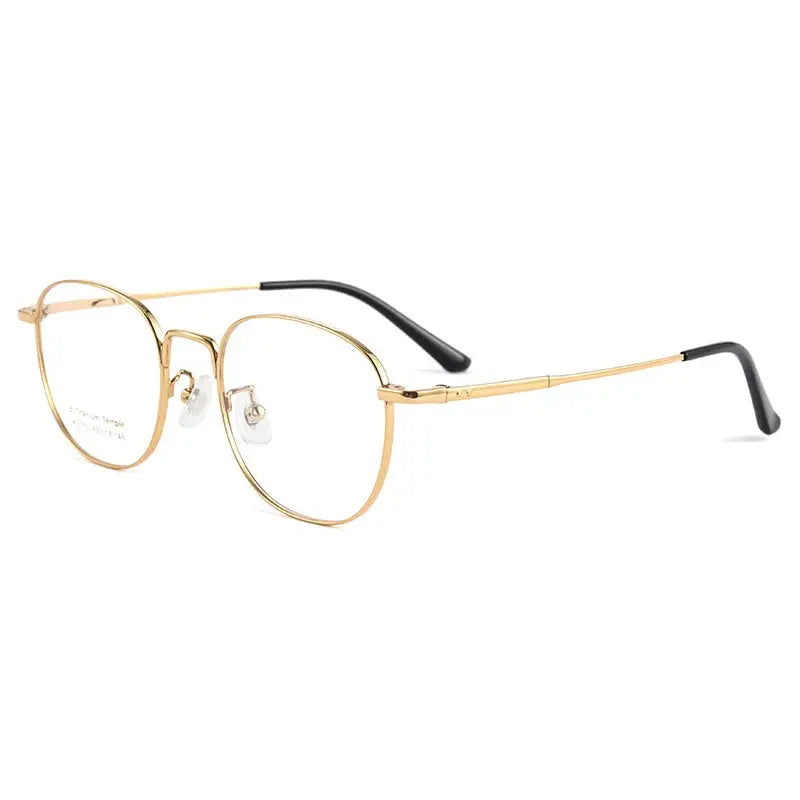 Women's Oval Full Rim Titanium Prescription Glasses 95053 — view 7 | Rx Spectacle
