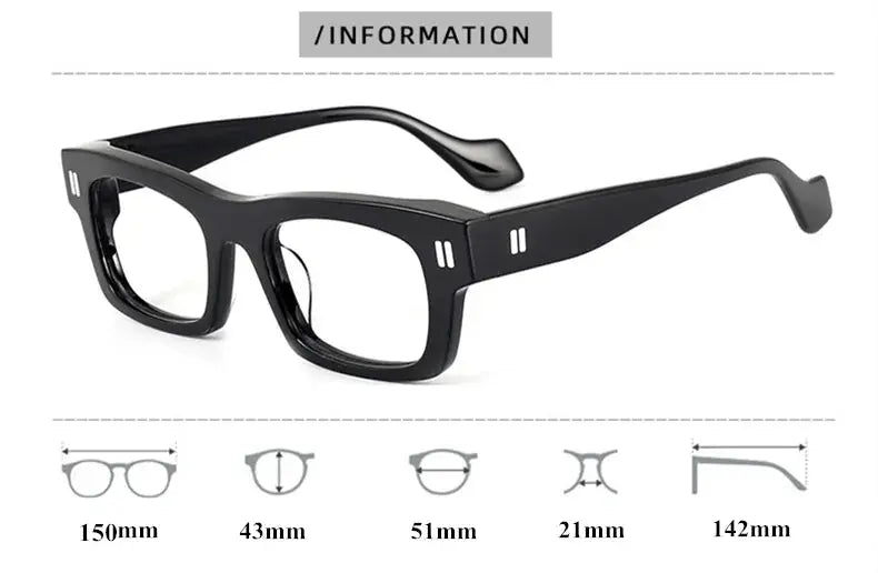 Unisex Square Full Rim Acetate Prescription Glasses L2037 — view 7 | Rx Spectacle