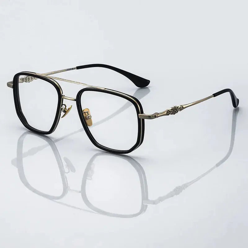 Men's Square Full Rim Titanium Prescription Glasses 985245 — view 6 | Rx Spectacle