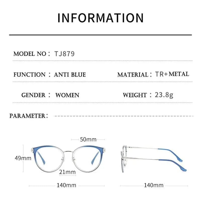 Women's Cat Eye Full Rim Acetate Prescription Glasses Tj879 — view 10 | Rx Spectacle