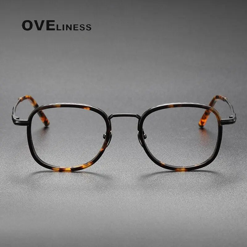 Unisex Square Full Rim Titanium Prescription Glasses — view 10 | Rx Spectacle