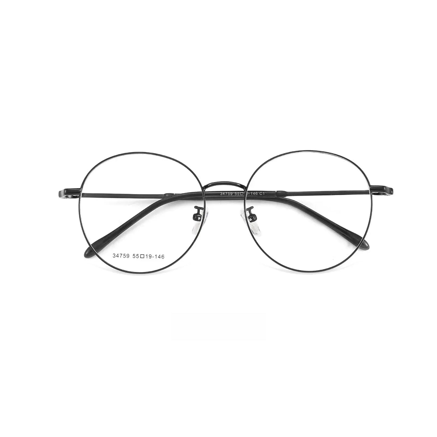 Unisex Round Full Rim Alloy Oversized Prescription Glasses 34759 — view 10 | Rx Spectacle