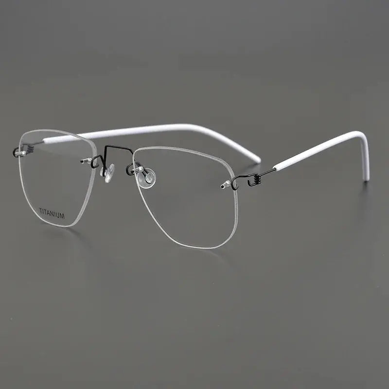 Women's Square Rimless Titanium Screwless Prescription Glasses 195132 — view 5 | Rx Spectacle