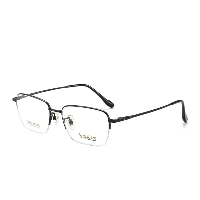 Women's Polygon Semi-Rimless Titanium Flat Top Prescription Glasses 689500 — view 6 | Rx Spectacle