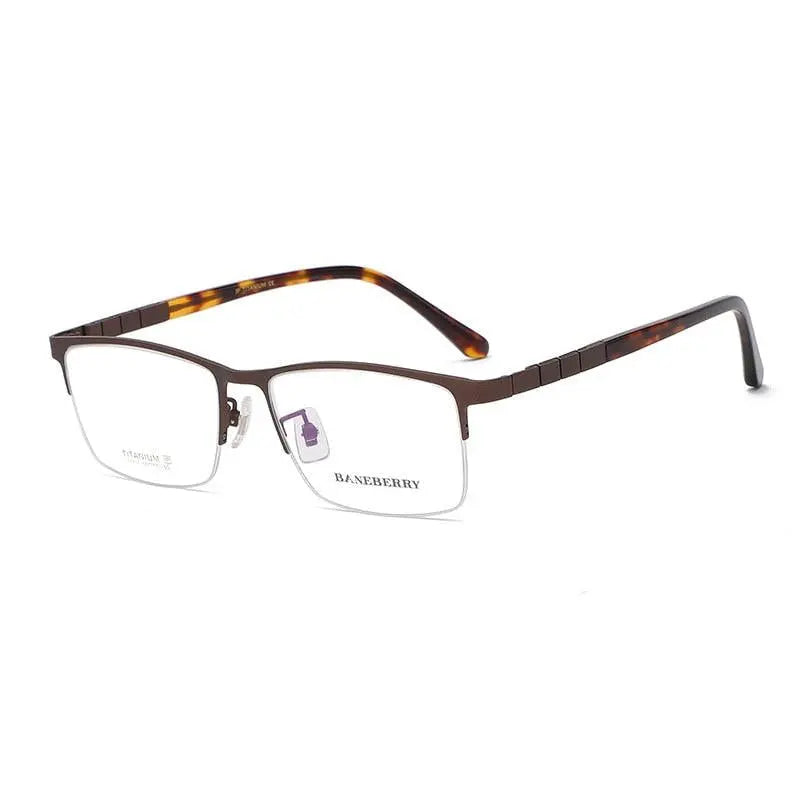 Unisex Square Semi-Rimless Titanium Prescription Glasses 71137 — view 9 | Rx Spectacle