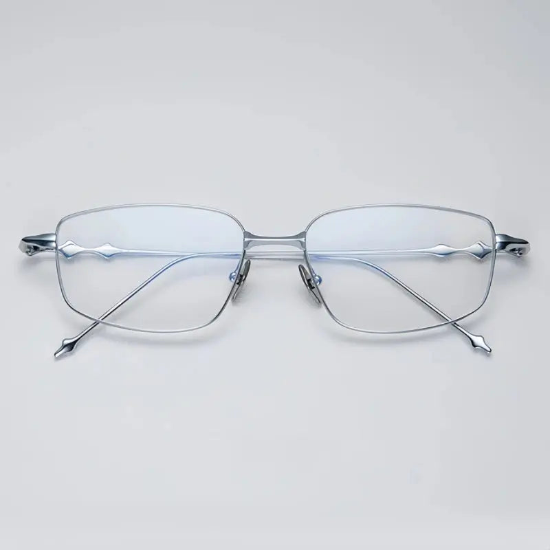 Unisex Square Full Rim Titanium Oversized Prescription Glasses 43005 — view 6 | Rx Spectacle