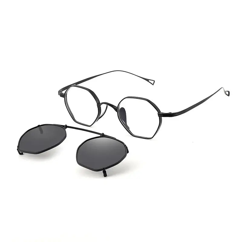 Women's Polygon Full Rim Titanium Clip-On Prescription Glasses 634152 — view 6 | Rx Spectacle