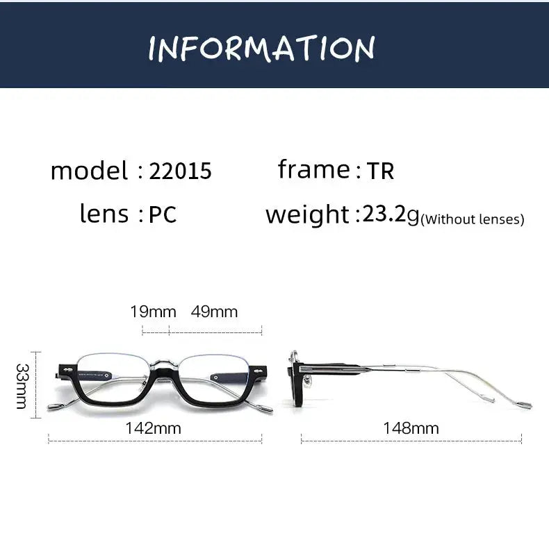 Unisex Semi-Rimless Acetate Reading Glasses 22015 — view 17 | Rx Spectacle