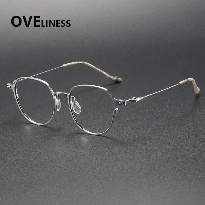 Women's Round Full Rim Titanium Prescription Glasses 22314 — view 8 | Rx Spectacle