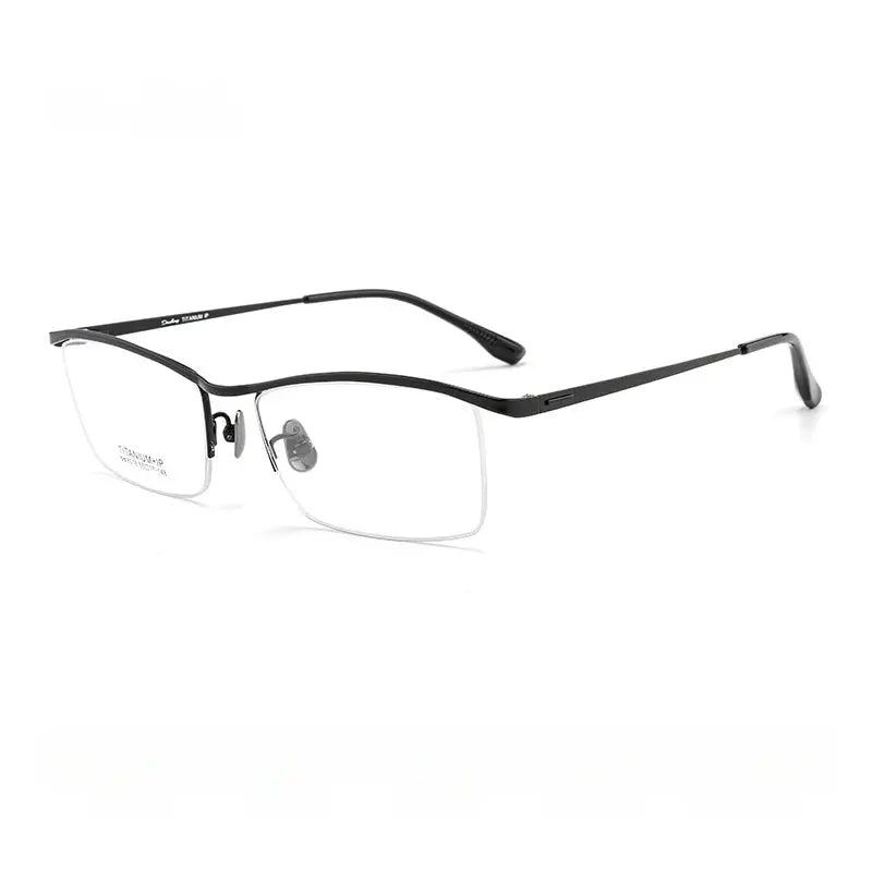 Men's Browline Semi-Rimless Titanium Prescription Glasses 80161 — view 5 | Rx Spectacle