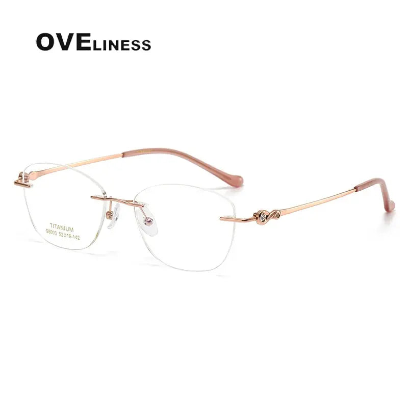 Women's Cat Eye Rimless Titanium Prescription Glasses 196003 — view 10 | Rx Spectacle
