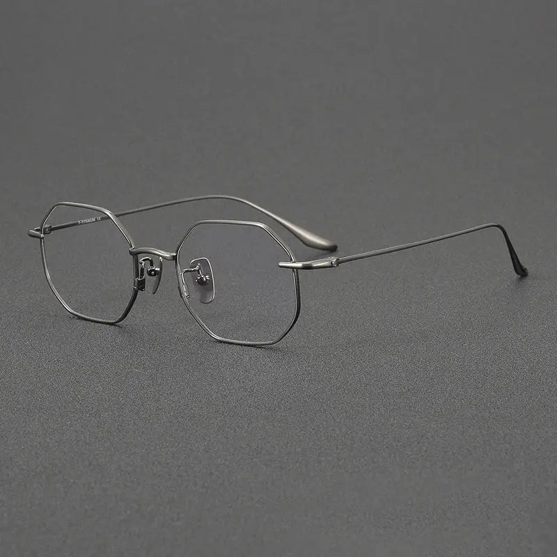 Women's Polygon Full Rim Titanium Prescription Glasses 396174 — view 8 | Rx Spectacle